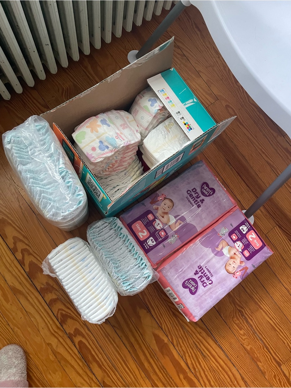 Unbranded Baby Diapers Pack - White & Light Blue